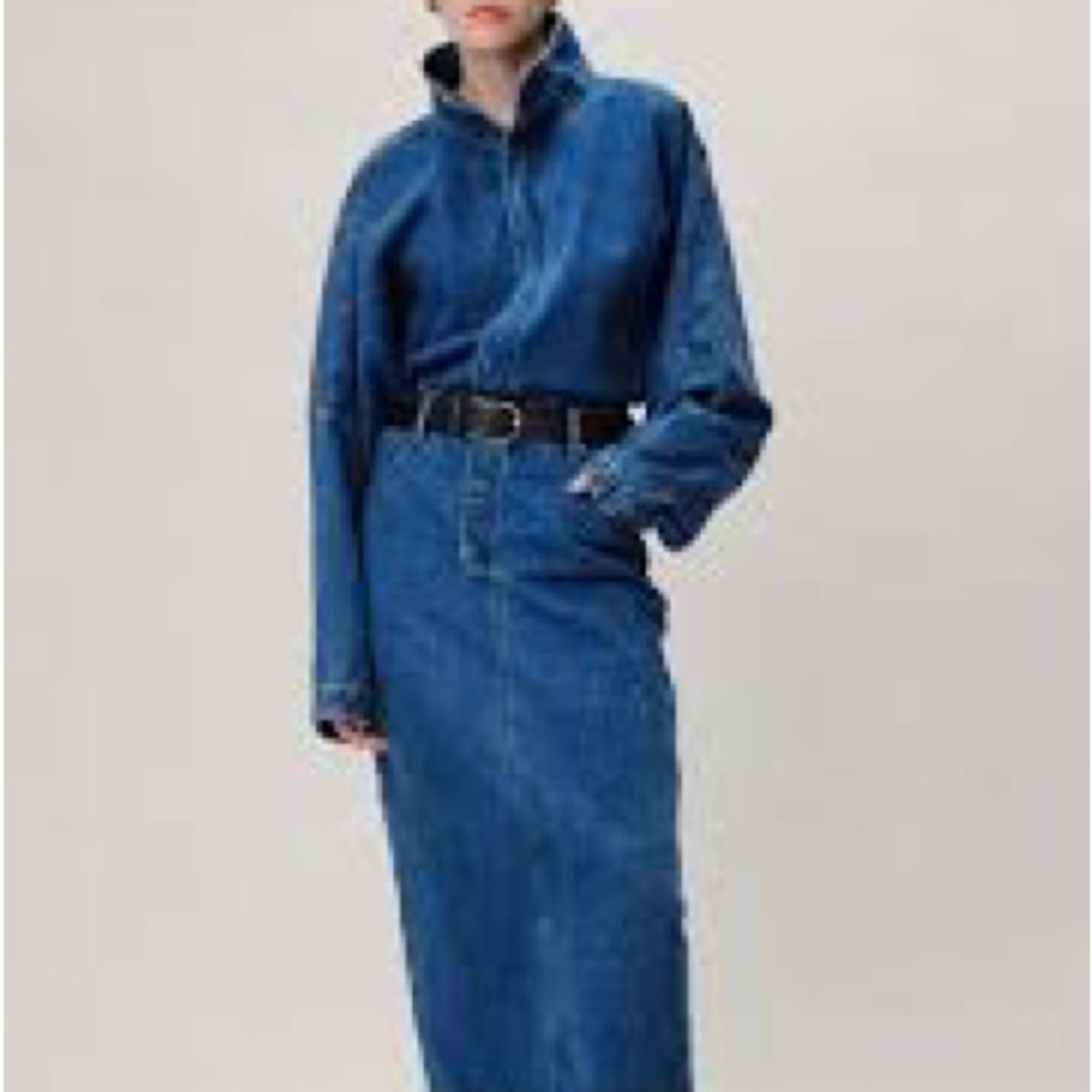 Ronny Kobo Collection Sebastian long sleeve dark denim shirtdress